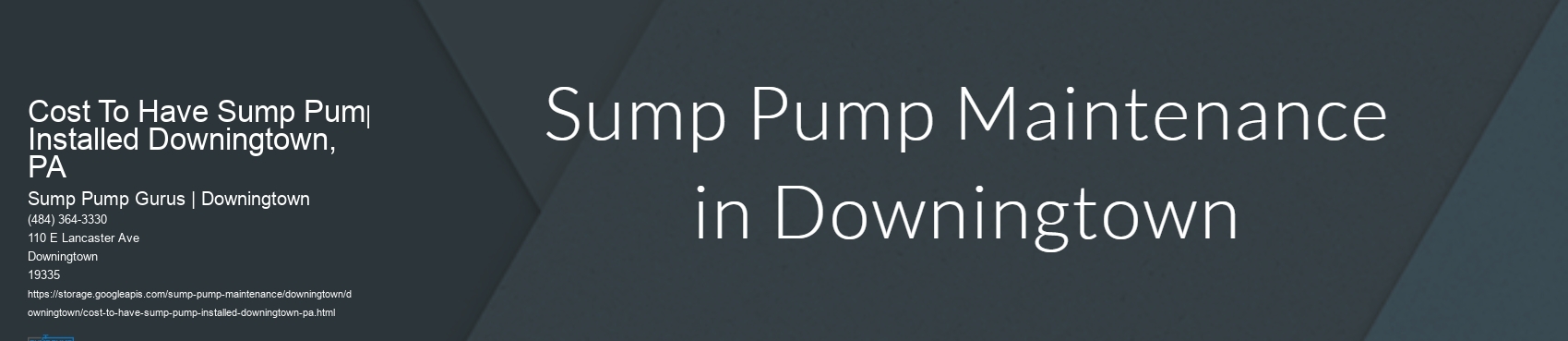 Cost To Have Sump Pump Installed Downingtown, PA