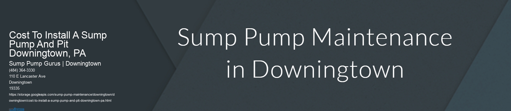 Cost To Install A Sump Pump And Pit Downingtown, PA