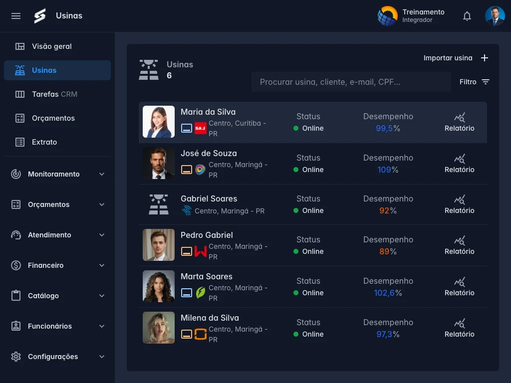 Lista de usinas