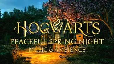 Peaceful Spring Night at Hogwarts - Harry Potter Music & Cozy Spring Atmosphere