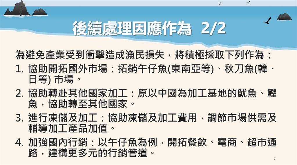 中國出招禁台水產 總統：對貿易正常化無幫助