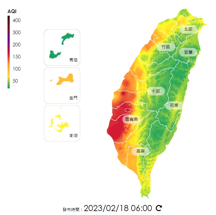 週六補班日氣溫回暖 西半部兩地區空品亮橘紅燈