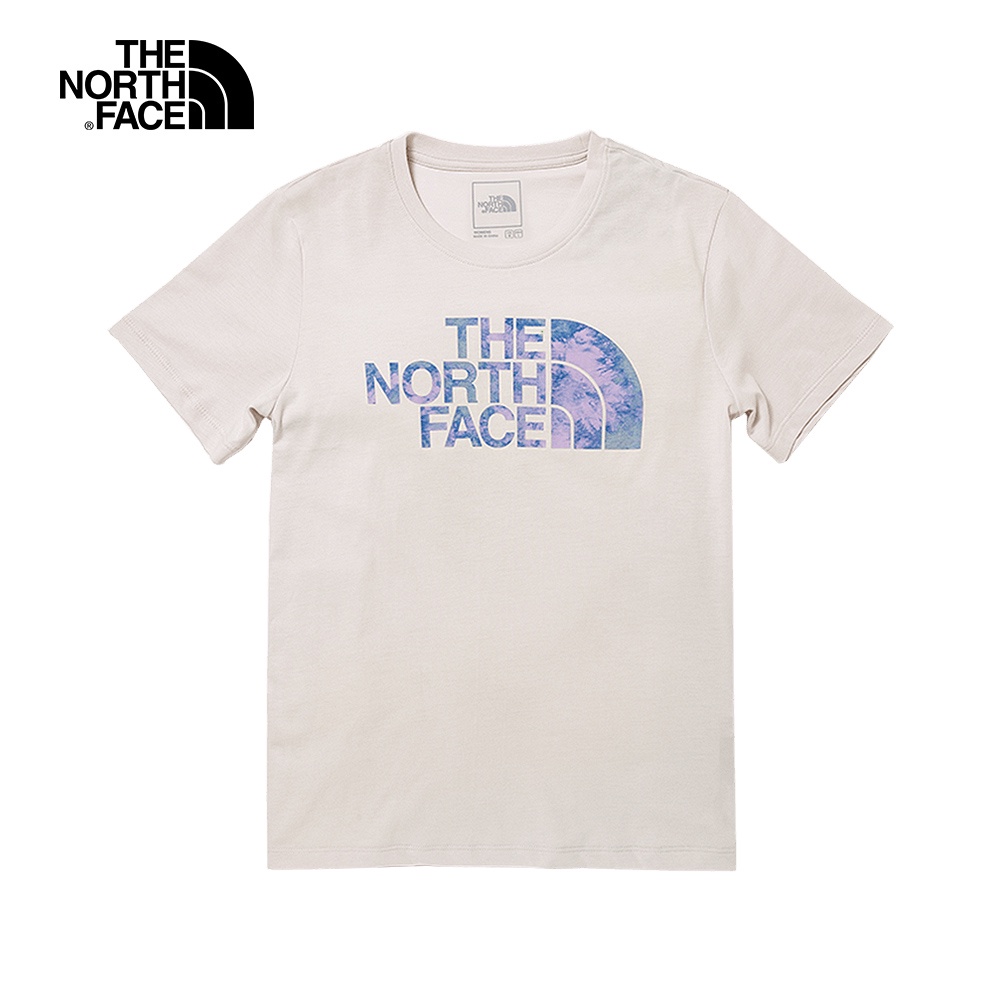 蝦皮購物「5.5媽呀購物節」The North Face女款米白色吸濕排汗暈染LOGO短袖T恤,優惠價888元