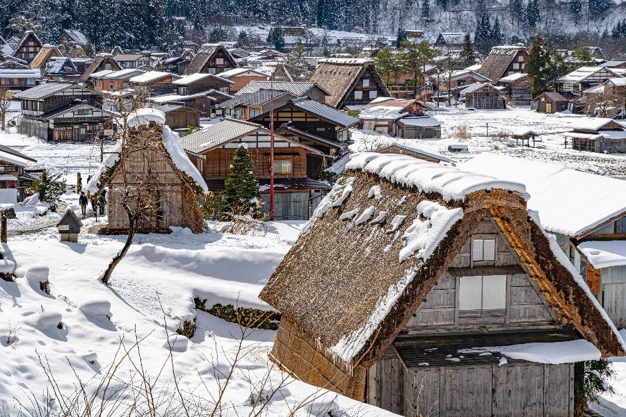 日本北陸冬季合掌村