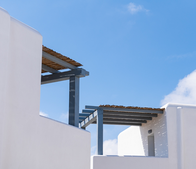 Mykonos white buildings