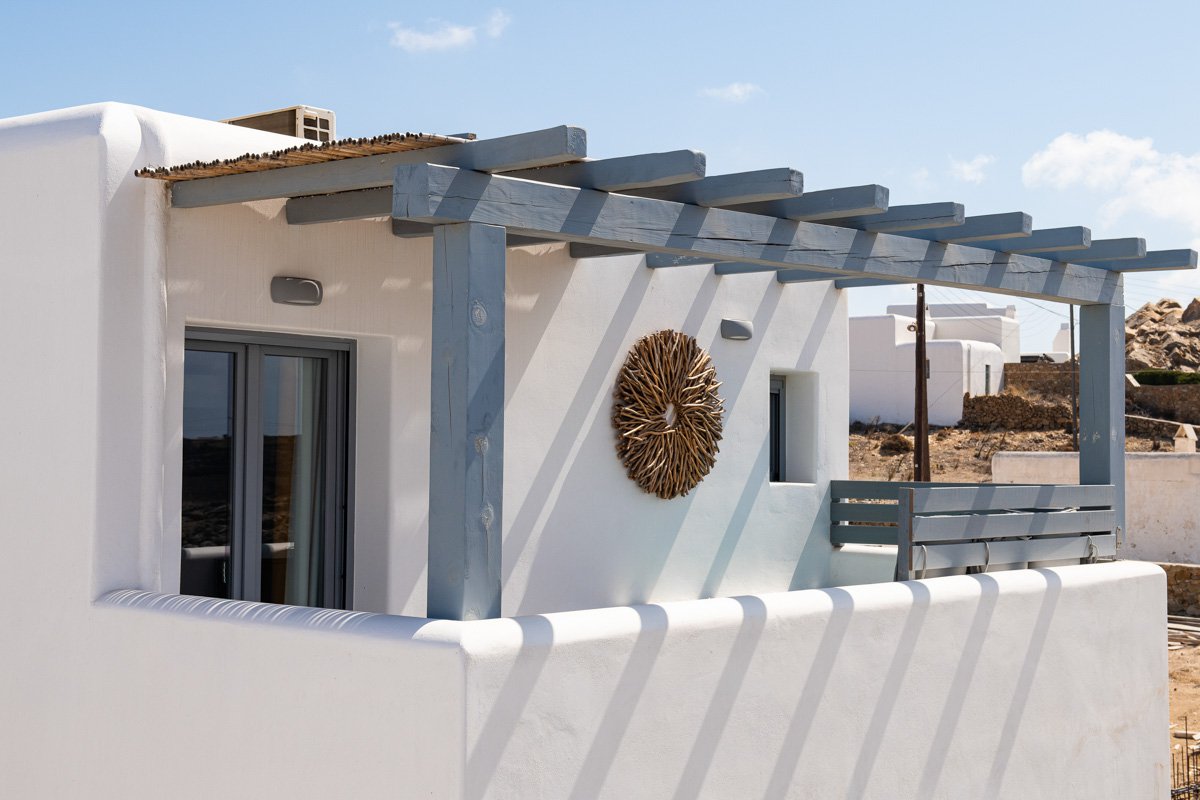 White and Blue Home Exterior in Mykonos