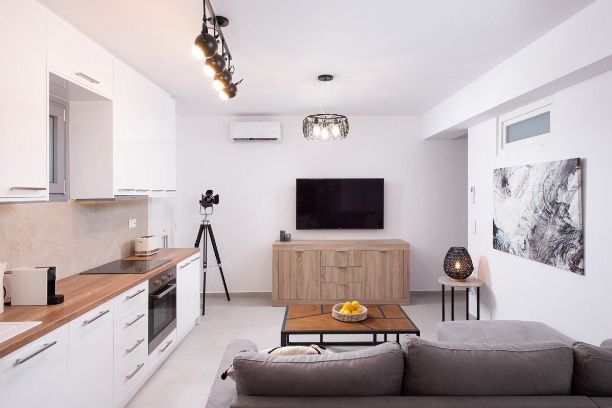 Three Bedroom Semi Basement Apartment Living Room and Kitchen Interior
