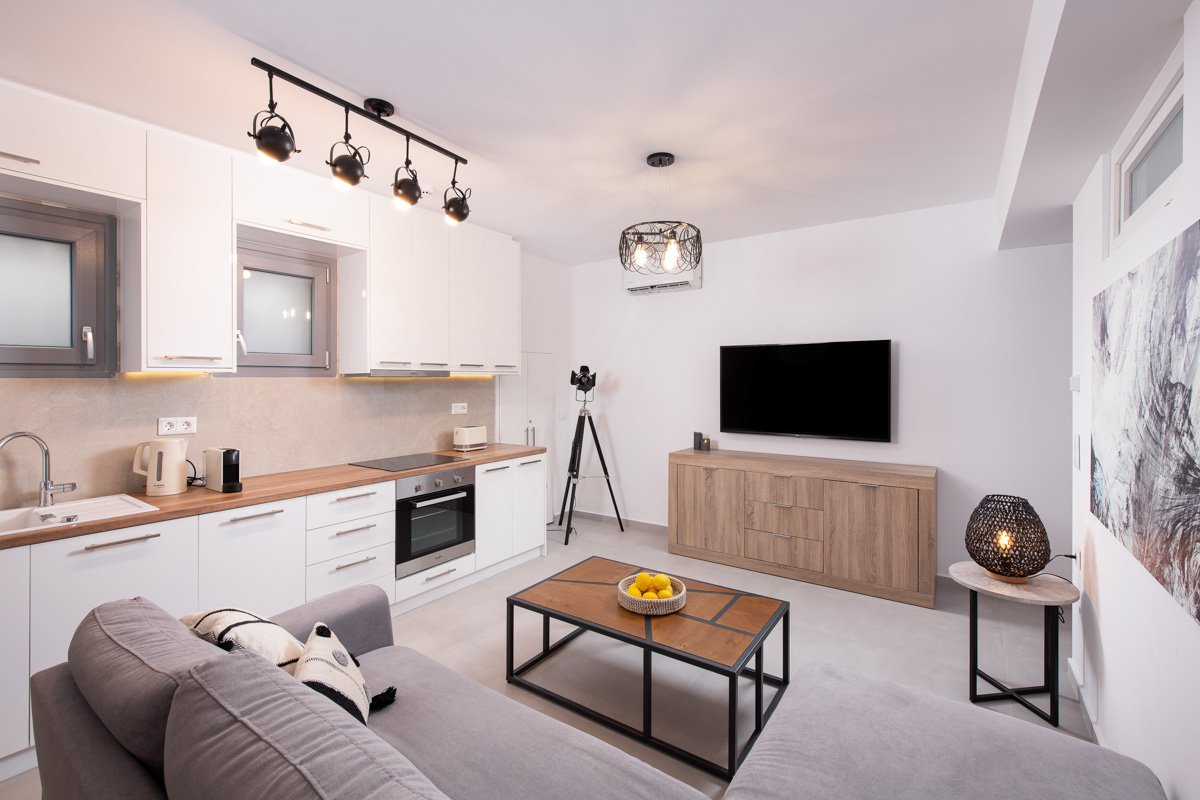 Three Bedroom Semi Basement Apartment Living Room and Kitchen