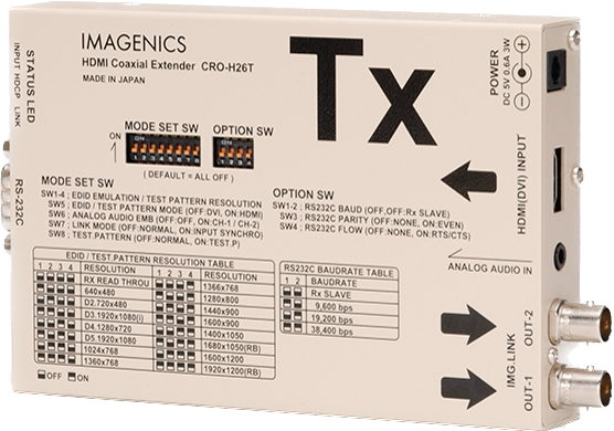 HDMI信号同軸延長器・送信器 IMAGENICS CRO-H26T レンタル