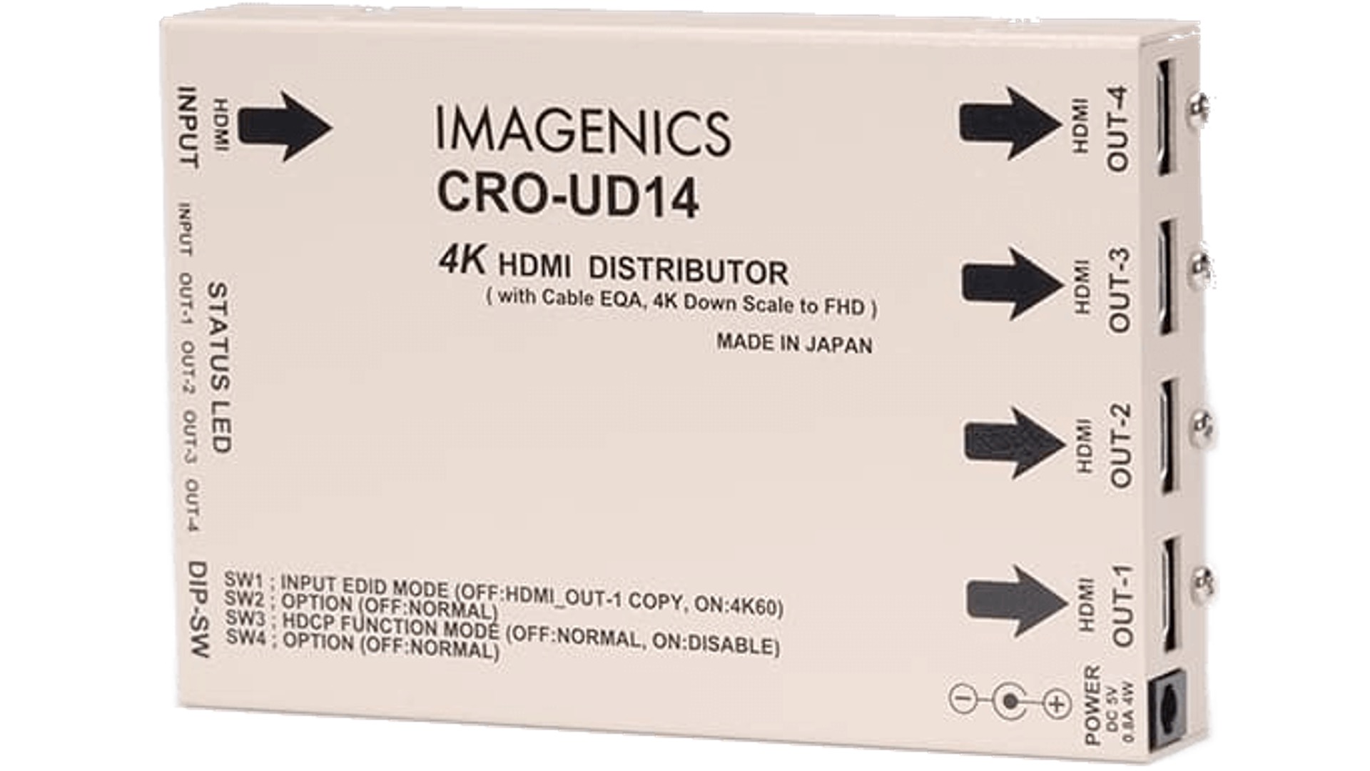 4K HDMI(DVI) 1入力4分配器 IMAGENICS CRO-UD14 レンタル