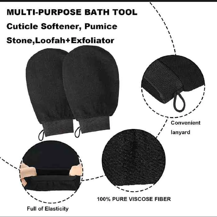8.Korean Beauty Point Original Exfoliating Glove Made with Viscose, Biodegradable Fiber Exfoliating Body Glove  / Bath Gloves / Scrub Gloves