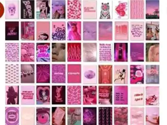 Pink aesthetic wall collage