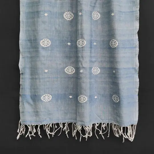 Sky Blue Xopun Pattern Cotton Stole