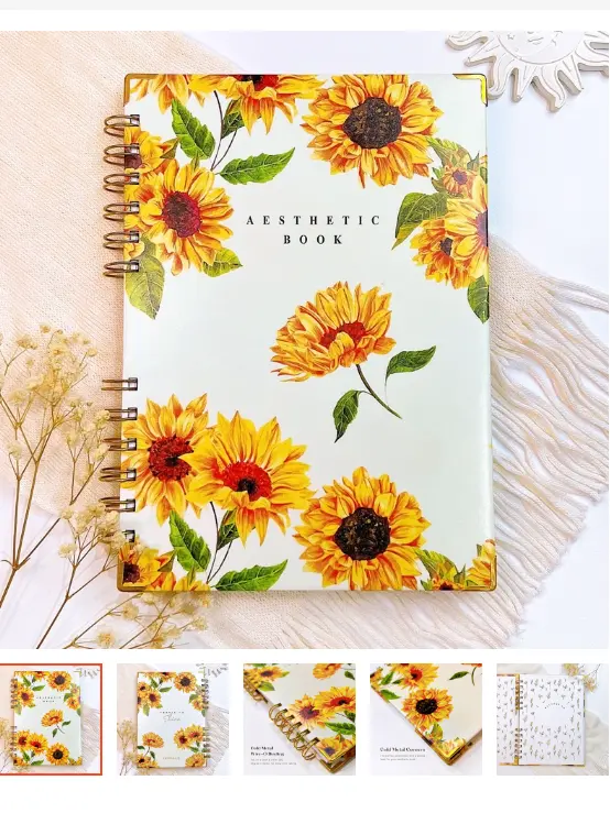 Aesthetic Notebook [Sunflowers] | Buku Gambar, Catatan, Journal, Sketsa, Sketchbook | cathflo.art