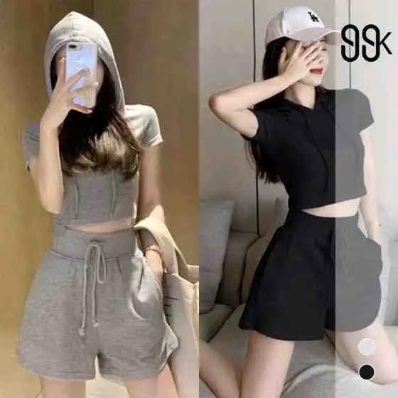8. Korean Hoodie 1 Set Top and Short Pants