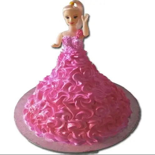Pink Barbie Doll Cake