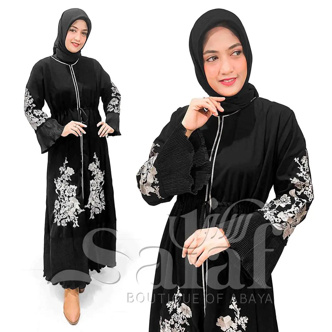 Abaya hitam Turki bahan jetblack