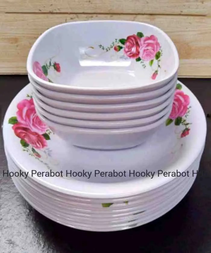 Paket lengkap piring + mangkok cantik