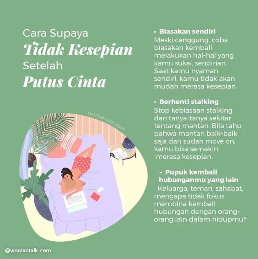 Cara bebas kesepian setelah putus cinta