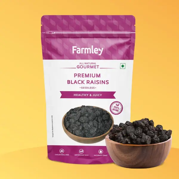 Premium Black Raisin Seedless Farmley Standee Pouch 200 g