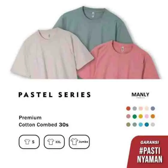 10. Baju Kaos Polos Pastel - Big Size