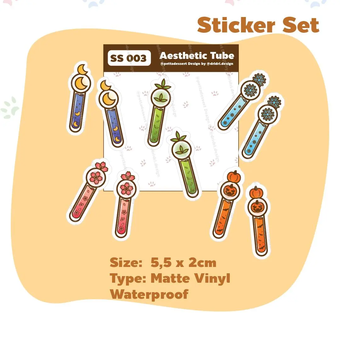 Aesthetic Seasonal Magical Test Tube Stickers