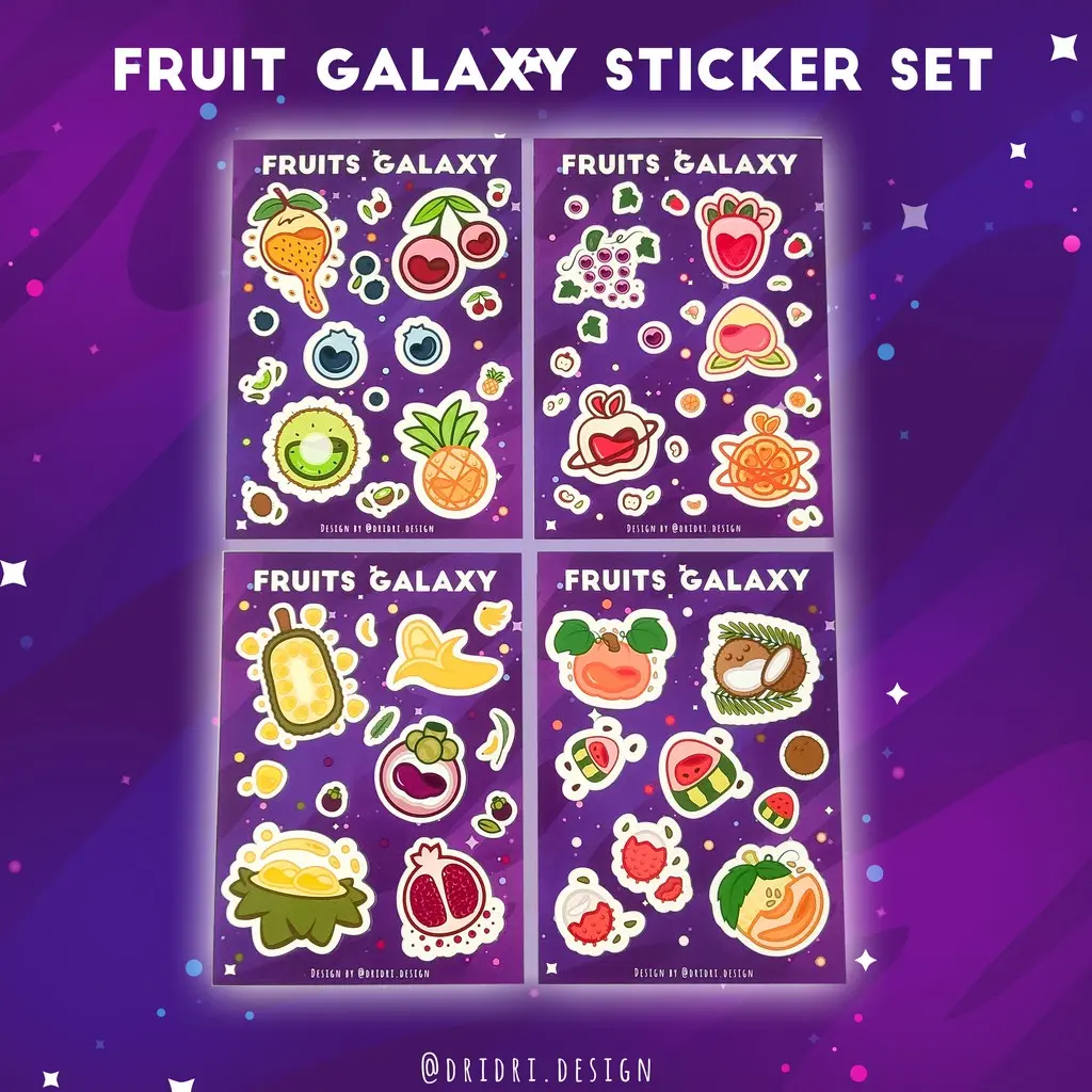 Fruit Galaxy Sticker Sheet A6