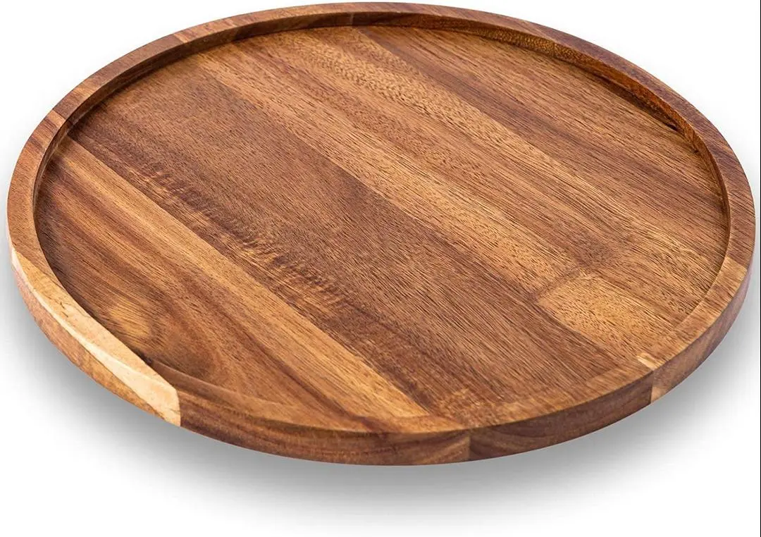 Round Wood Tray for Coffee Table