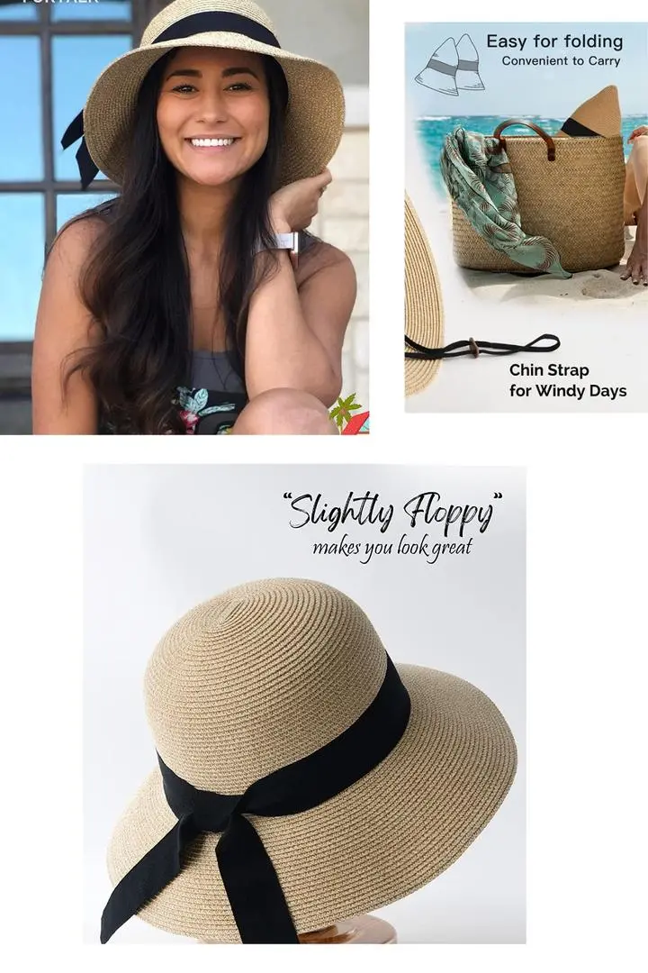 Womens Beach Sun Straw Hat 
