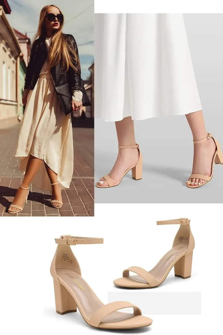 Women's Chunk Low Heel Pump Sandals