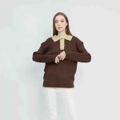 35. Yuna Polo Knit Oversize Rajut
