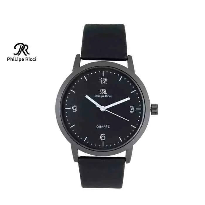 19. Jam Tangan Pria Kulit Analog Quartz Dial Bulat