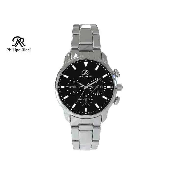 30. PhiLipe Ricci Jam Tangan Pria Rantai Analog Besi Black Series BLCK24 Free BOX