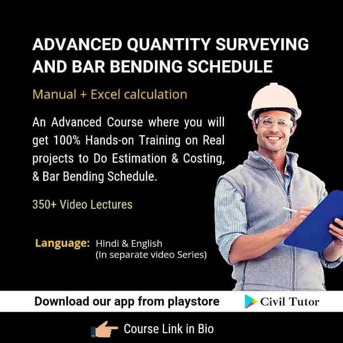 Advanced Quantity surveying + Bar Bending Schedule (Hindi + English) 