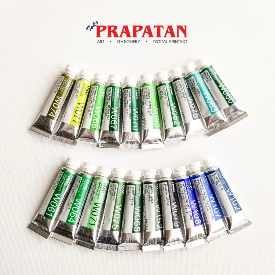 12. Holbein Artists Watercolor 5ml Green Collection