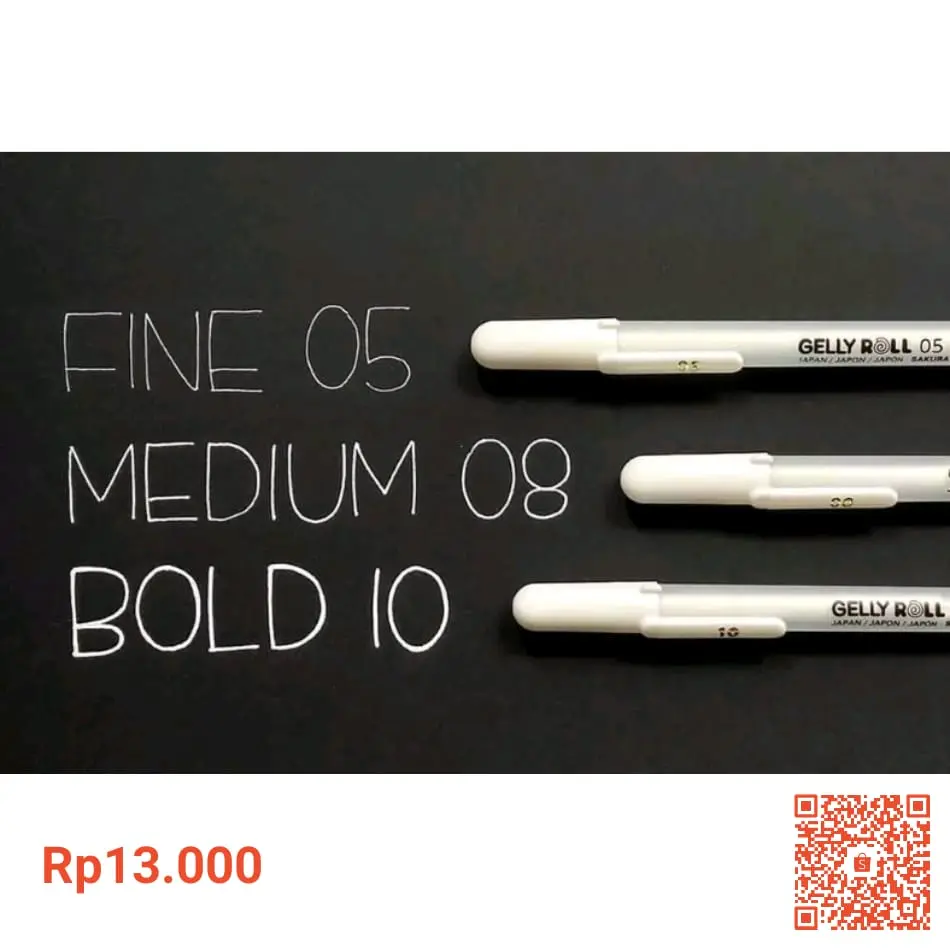 5. Sakura Gelly Roll White Pen Satuan / Tinta Putih
