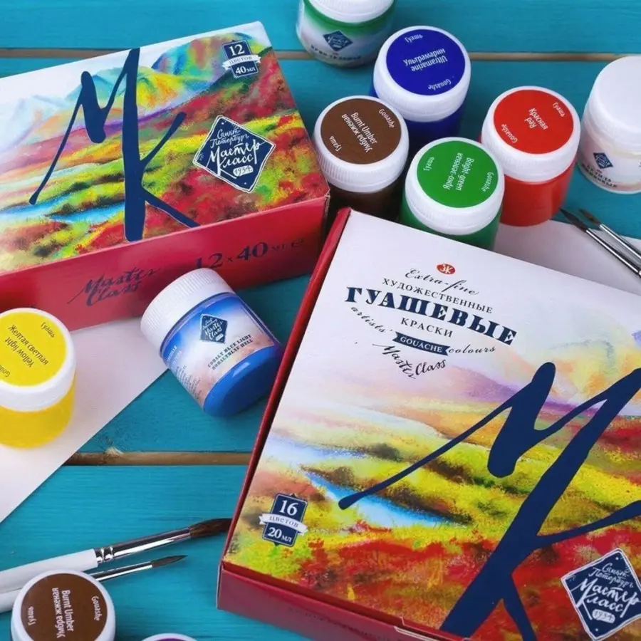 12.Nevskaya Palitra Artists M. C. Gouache Set 40 & 20ml in Plastic Jar 