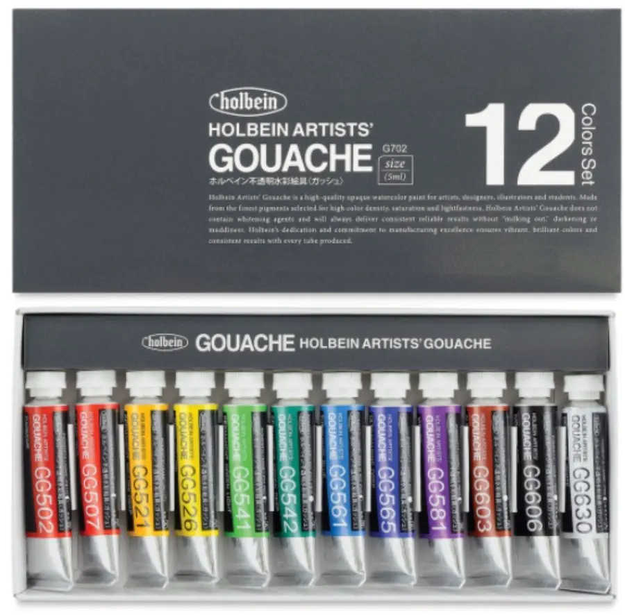1. Holbein Artist Gouache 12 color 5mL