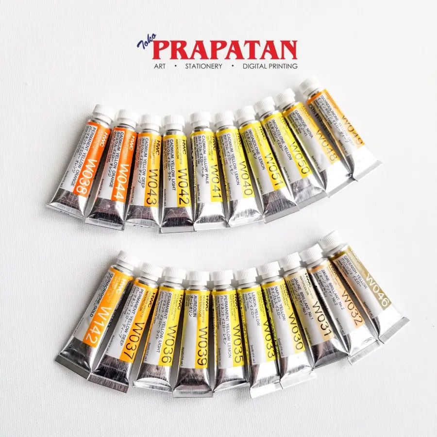 9. Holbein Artists Watercolor 5ml Yellow Collection