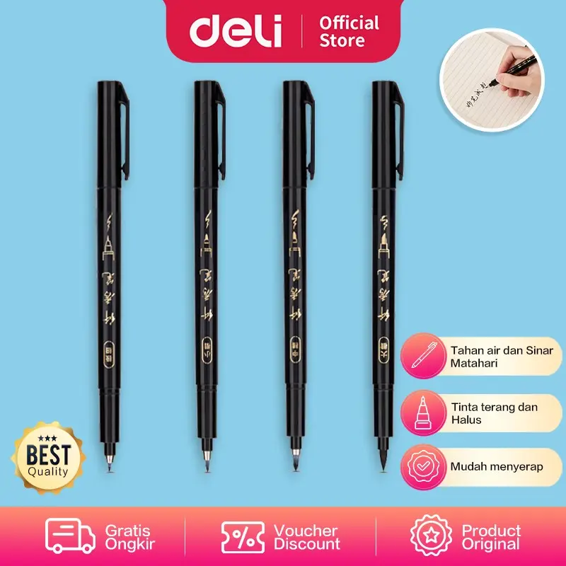 7. Deli Calligraphy Pen/Pulpen Pena Kaligrafi Tebal&Mudah Menyerap 