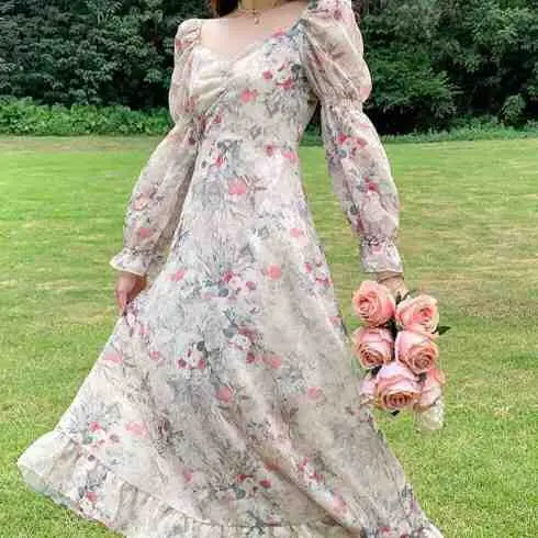 13. Floral dress long sleeve 
