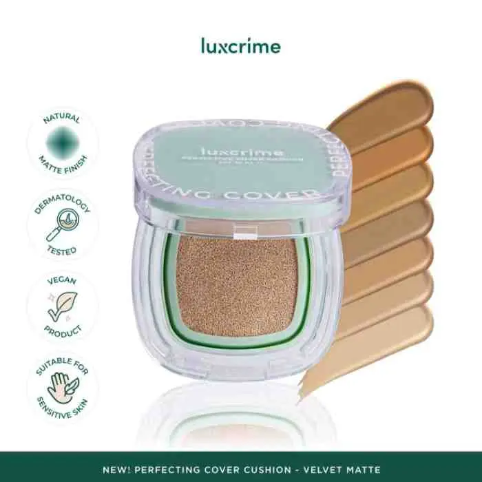 9. Luxcrime Perfecting Cover Cushion - Velvet Matte SPF 50 PA +++
