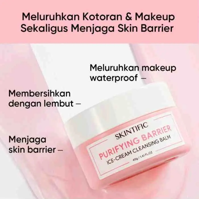 14. SKINTIFIC Cleansing Balm Make Up Remover 40g Purifying Barrier Ice Cream Pembersih Makeup Muka Cosme
