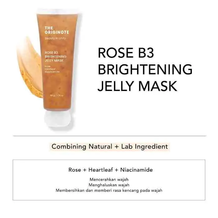 12. The Originote Rose B3 Brightening Jelly Mask - Masker Gel Mask Mencerahkan Gelmask Melembabkan Wajah