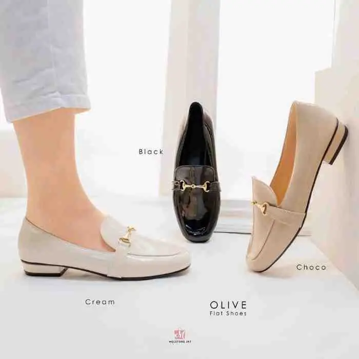 9. Damelia Olive Flatshoes Wanita