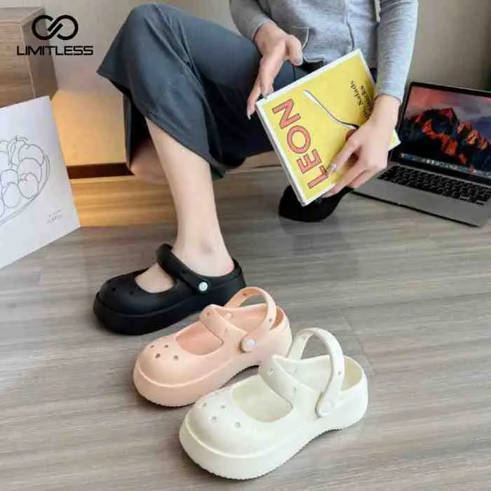 19. LIMITLESS Sandal Slop Wanita Terbaru 2023 INARA Tali Kekinian Sendal Jelly Slip On Cewek Dewasa Rumah