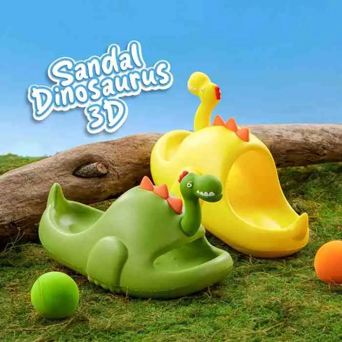 21. Lazy Bear  Sendal Jelly Wanita/ Sandal Jelly Lucu Wanita /3D Sendal Dinosaurus Lucu /Sandal wanita E