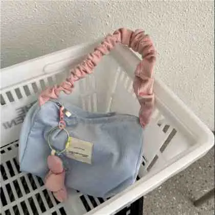16. PRISA Tas Jinjing Selempang Bahu Shoulder Kecil Sling bag Corduroy Korean Lucu Aesthetic Dumpling  P