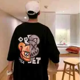 Camiseta Extended Sizes Gráfico de Desenho Animado 