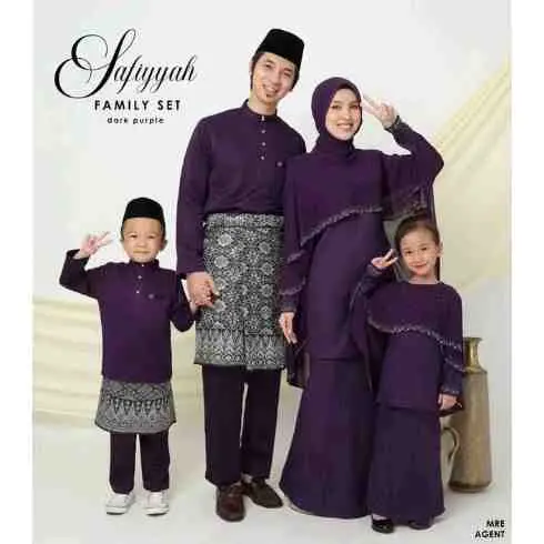 49. BAJU FAMILY KURUNG MODEN SAFFIYAH - DARK PURPLE